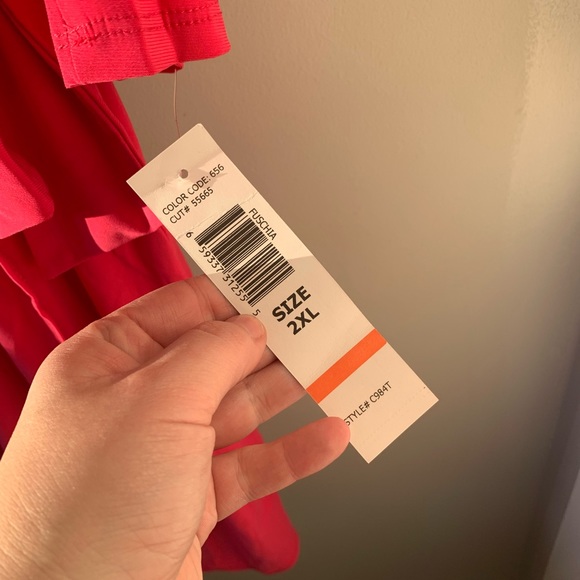 NWT / Tiana B. / Bright Pink / Wrap Style / Fitted / Midi Dress - Picture 7 of 10